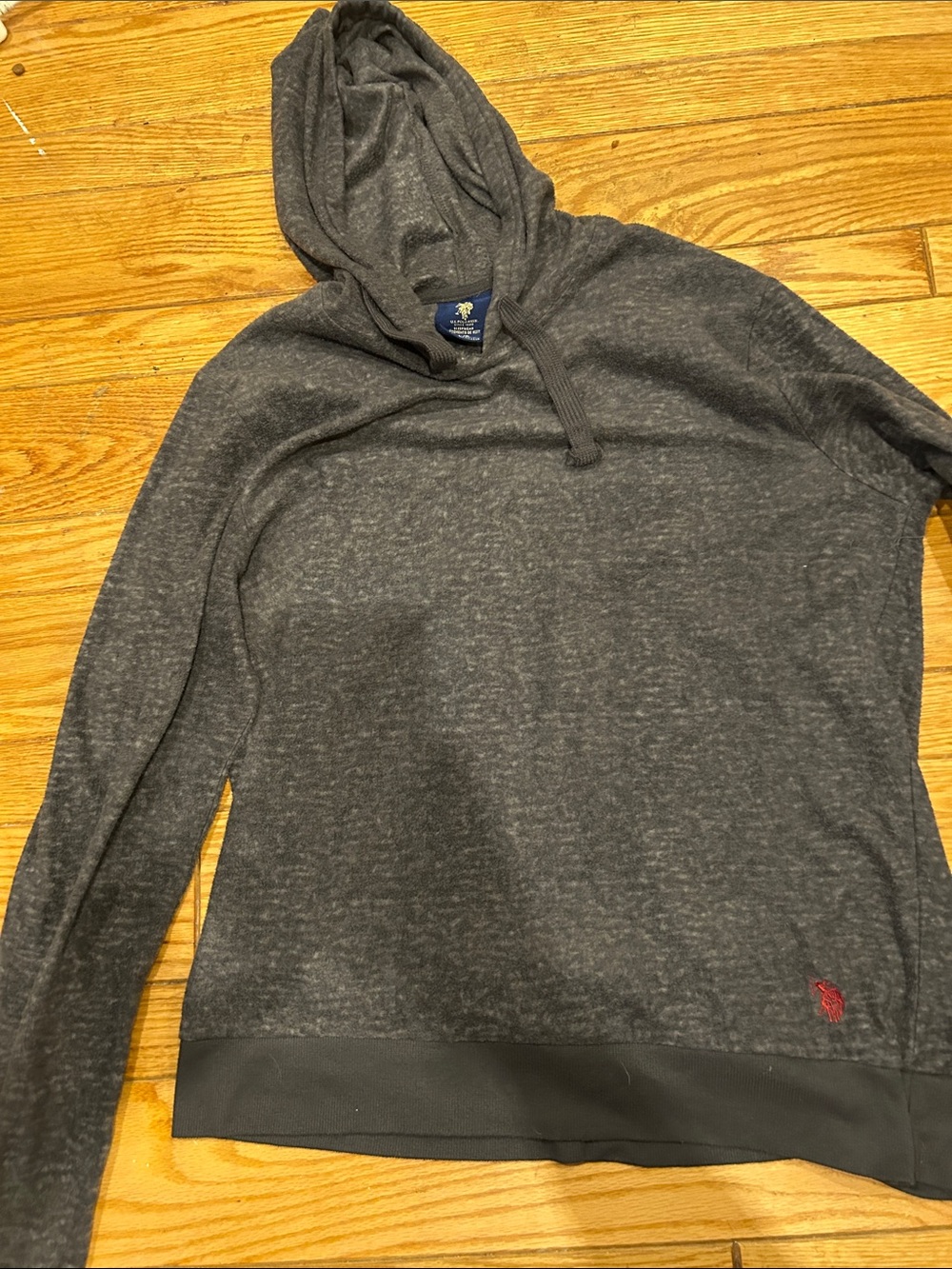 Men's Dark Gray U.s Polo assn. Hooded Pullover Sweatshirt